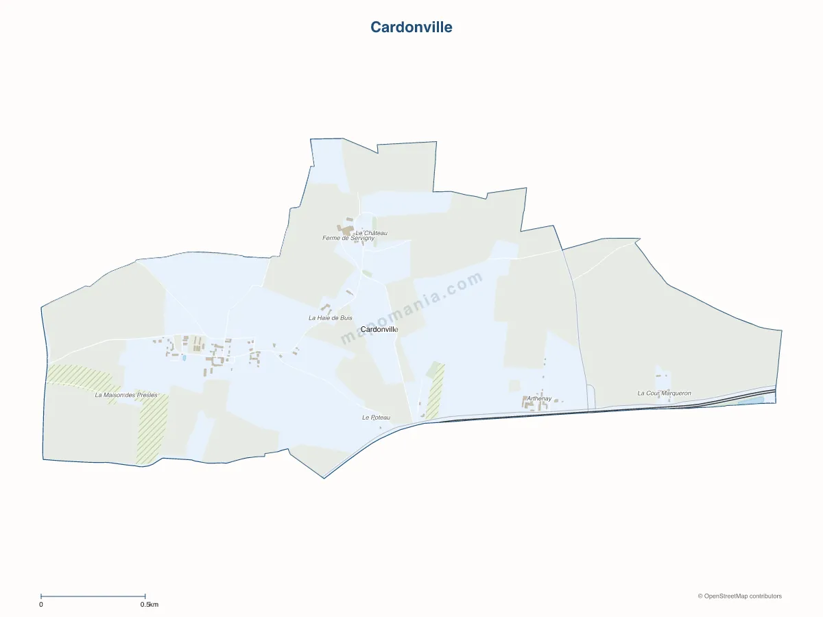 Carte de Cardonville à personnaliser