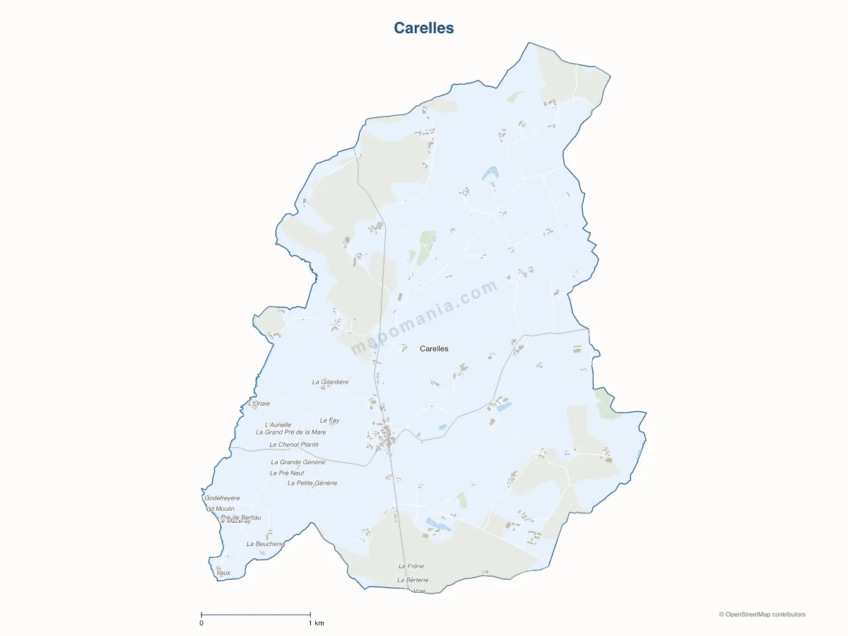 Carte de Carelles à personnaliser