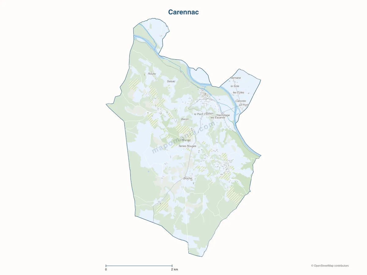 Carte de Carennac à personnaliser