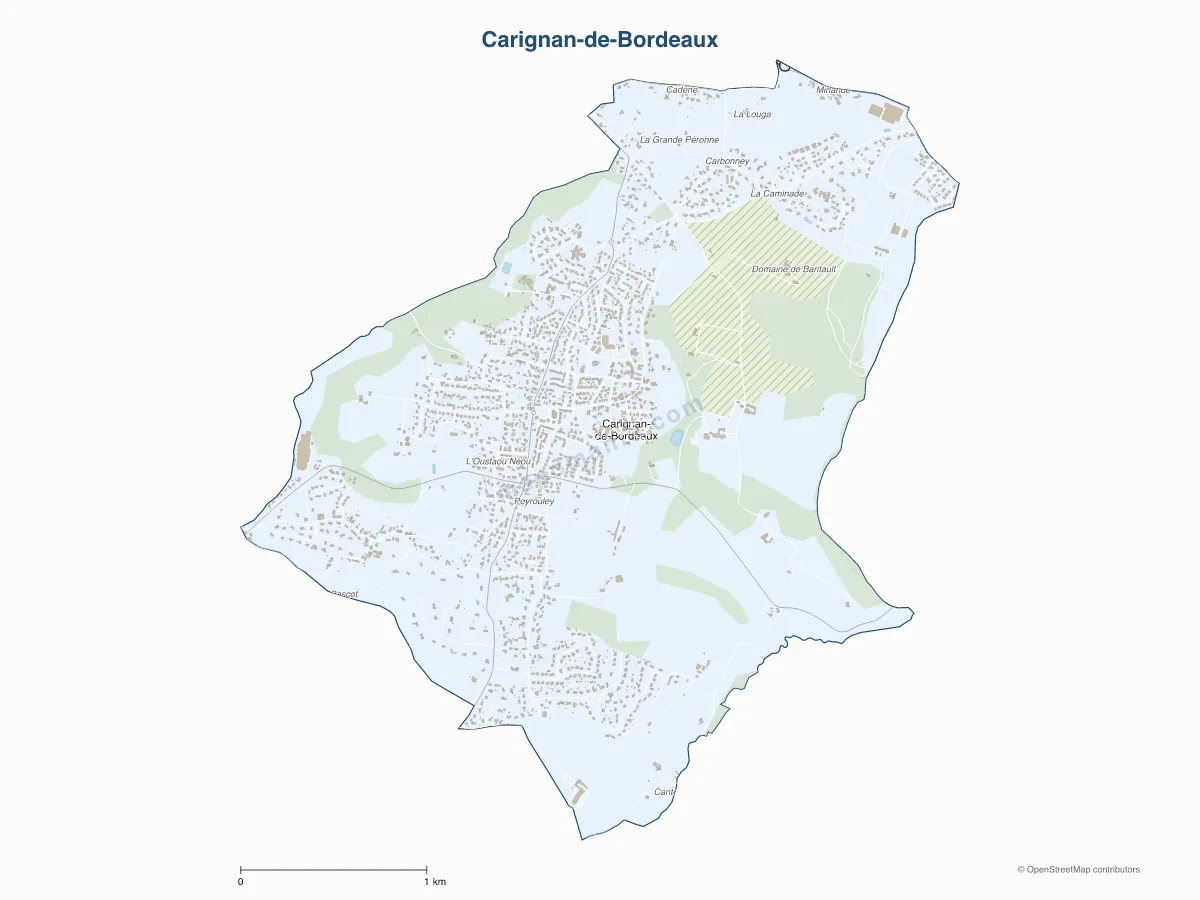 Carte de Carignan-de-Bordeaux à personnaliser