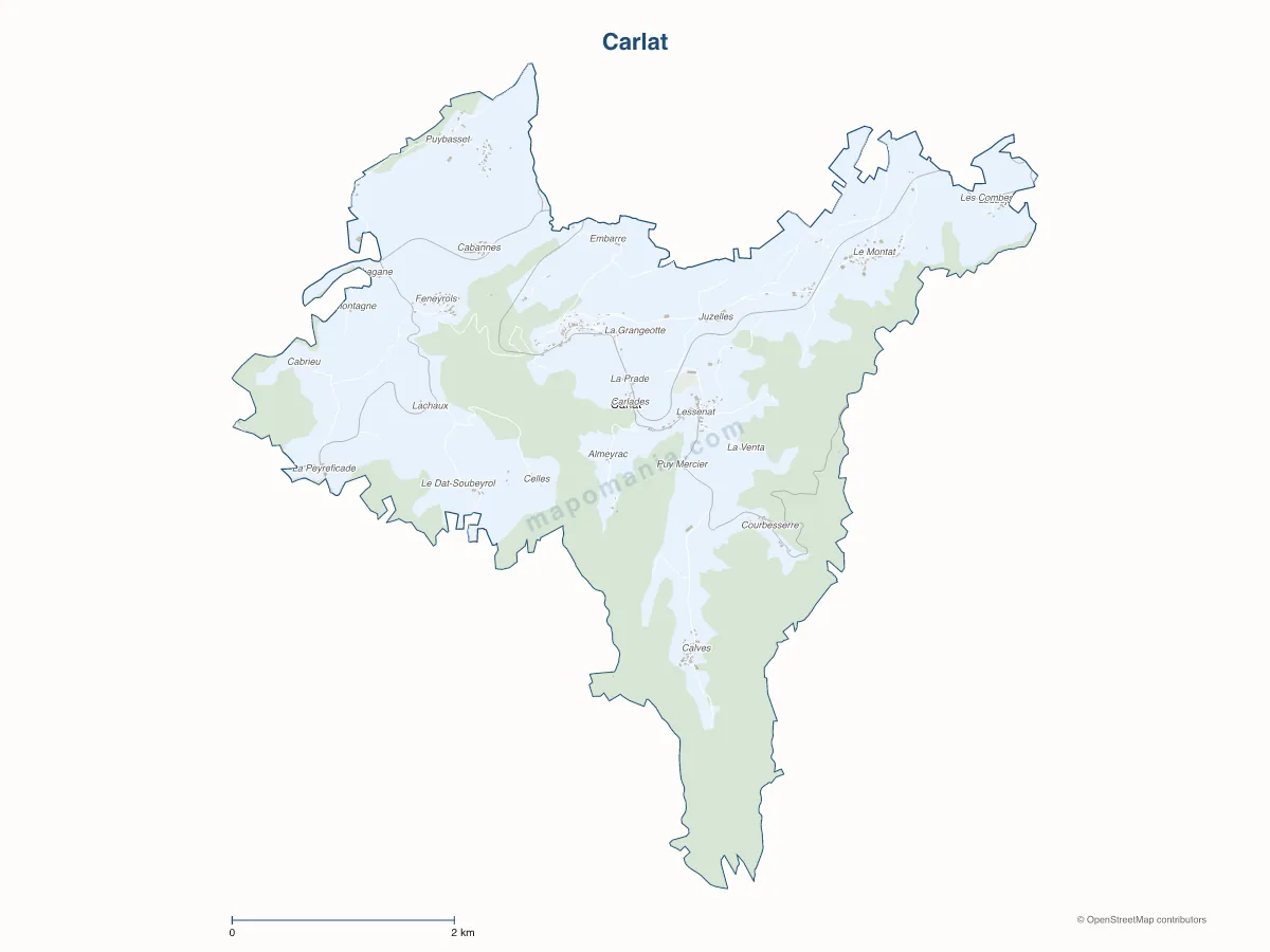 Carte de Carlat à personnaliser