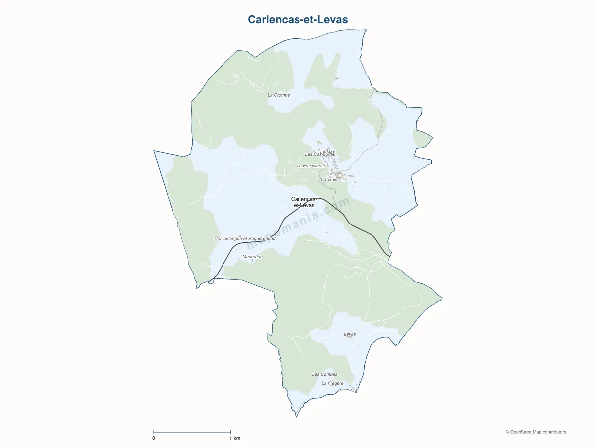 Carte de Carlencas-et-Levas à personnaliser