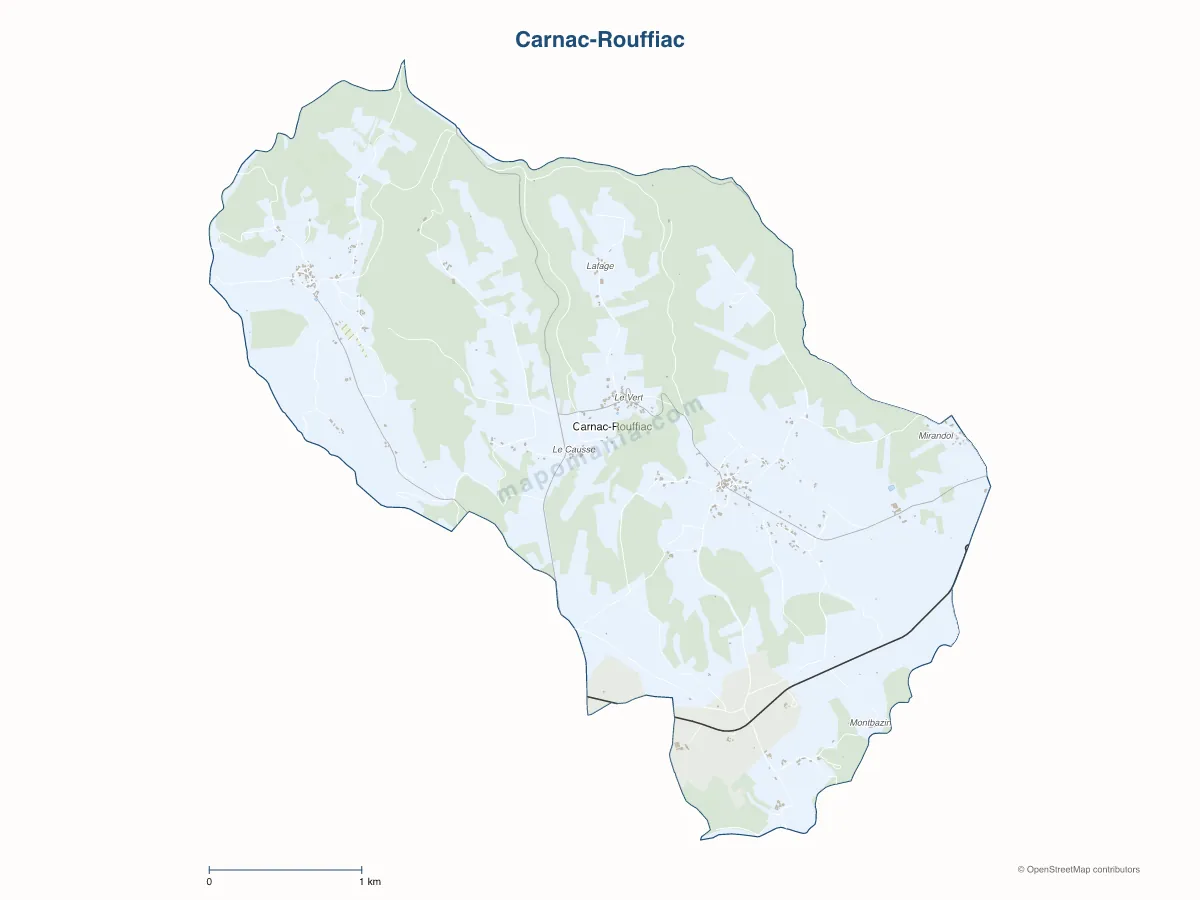 Carte de Carnac-Rouffiac à personnaliser
