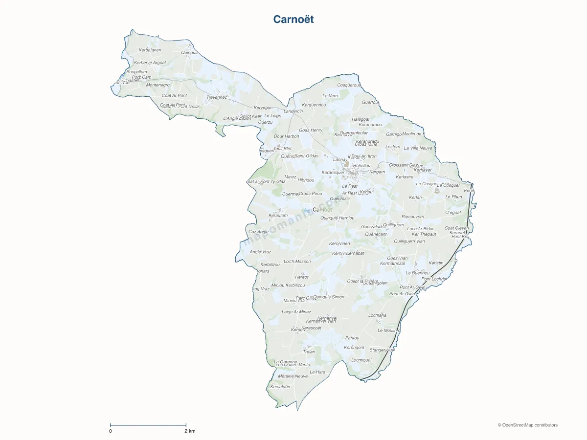 Carte de Carnoët à personnaliser