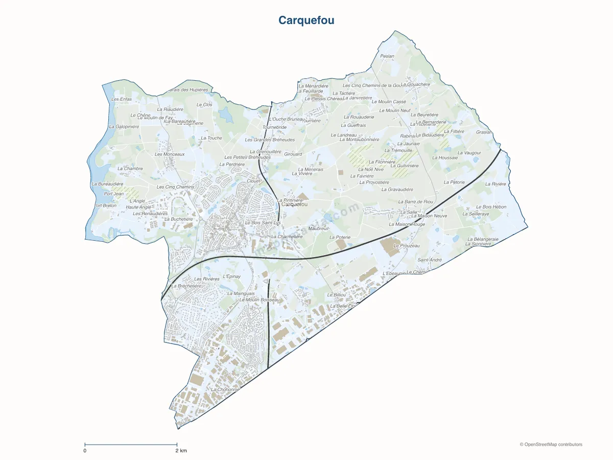Carte de Carquefou à personnaliser