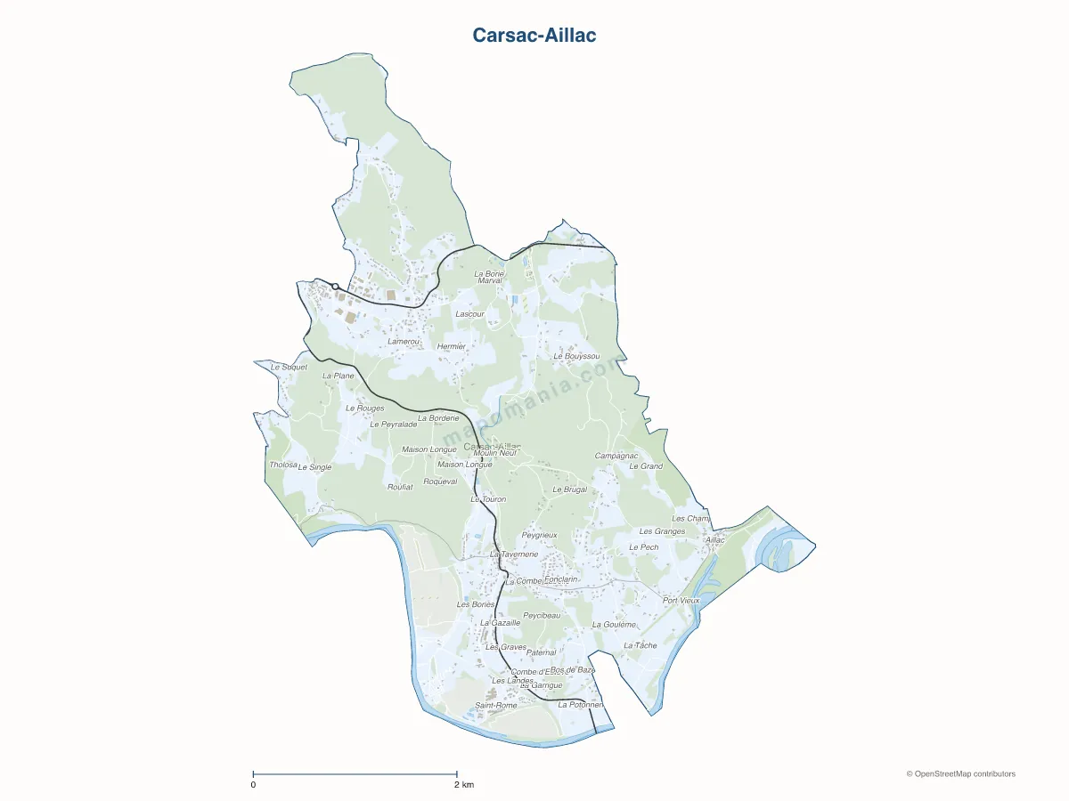 Carte de Carsac-Aillac à personnaliser