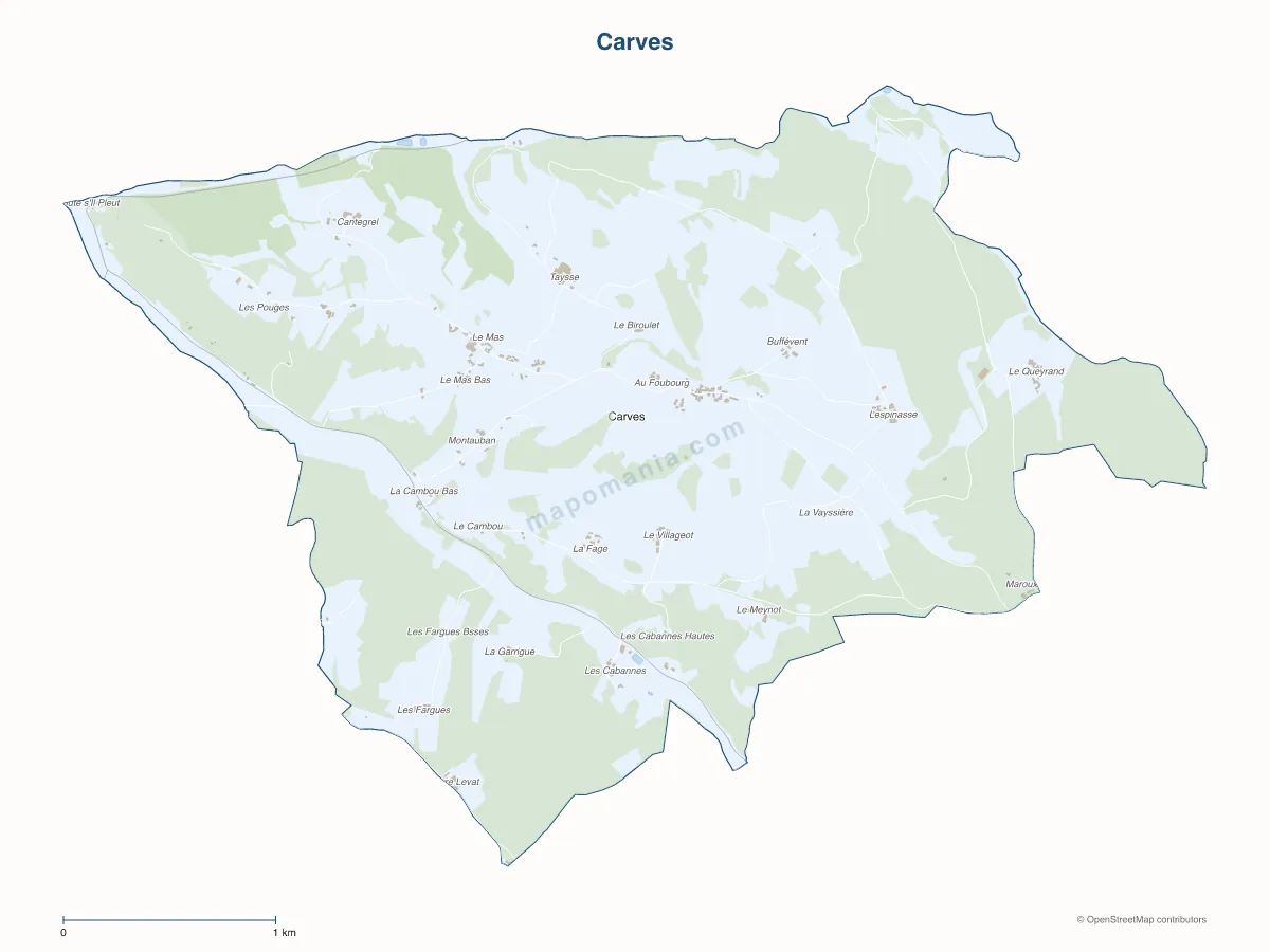 Carte de Carves à personnaliser