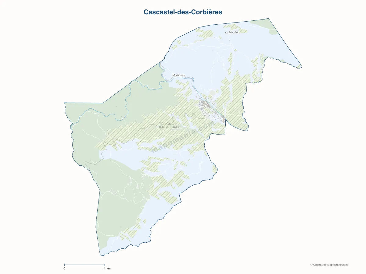 Carte de Cascastel-des-Corbières à personnaliser