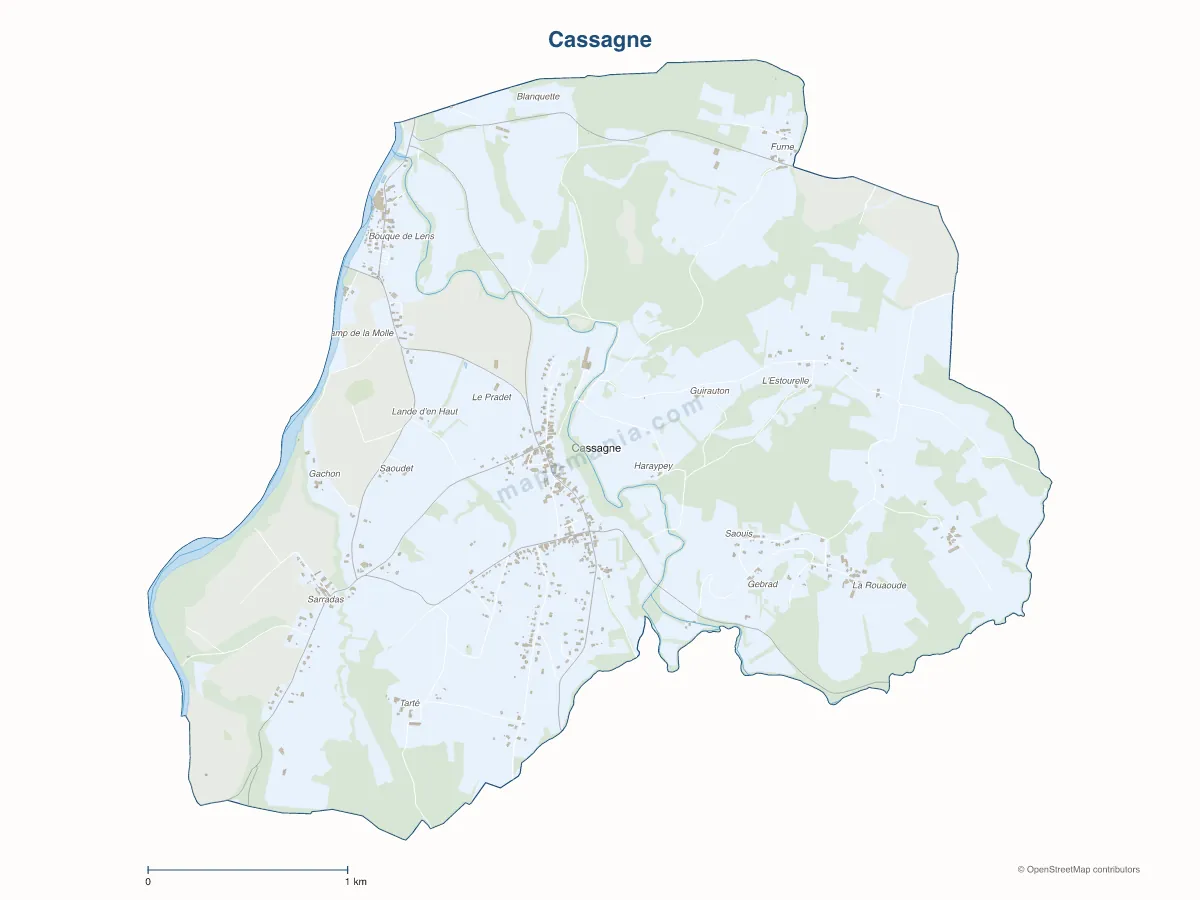 Carte de Cassagne à personnaliser