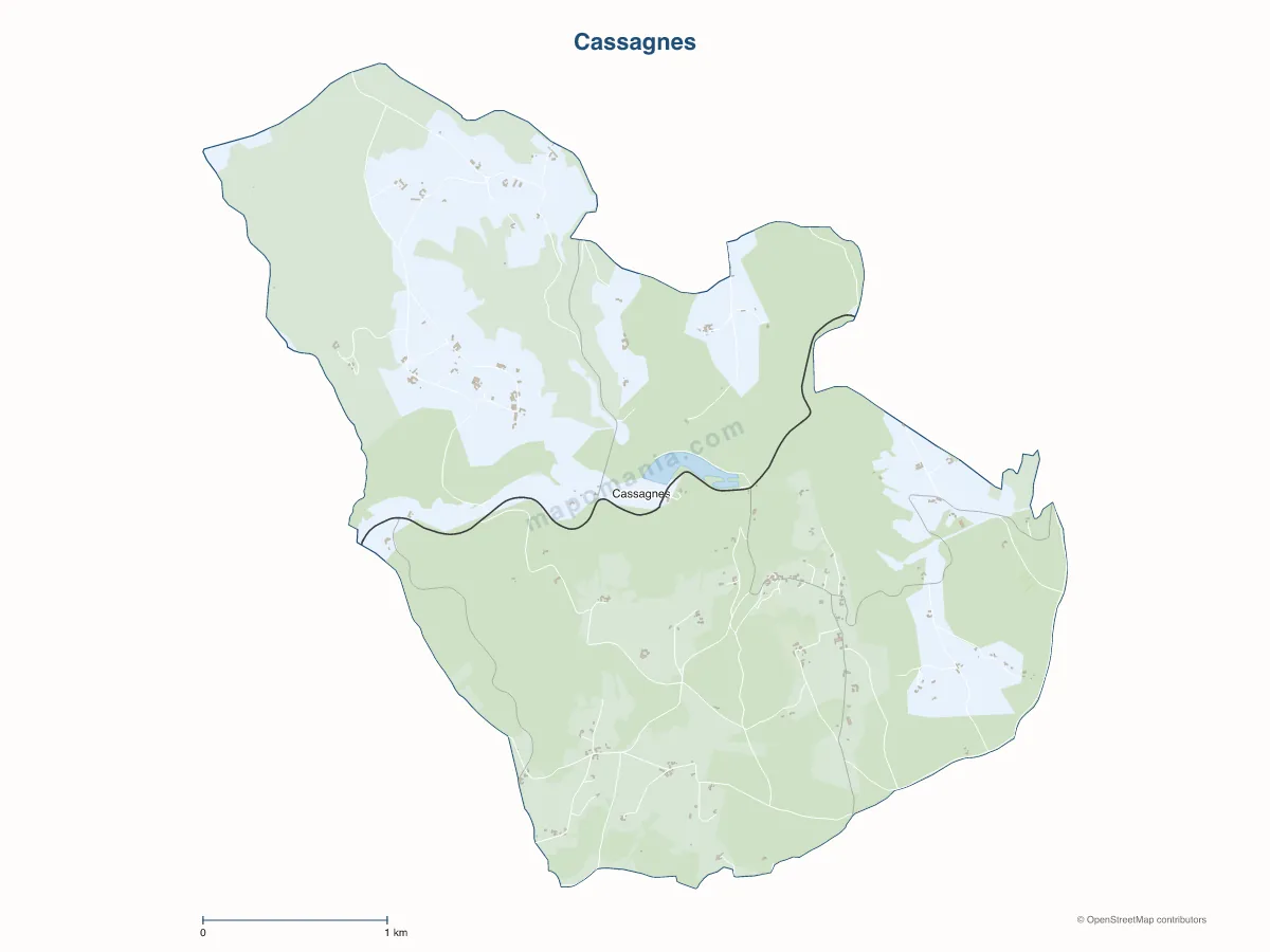 Carte de Cassagnes à personnaliser