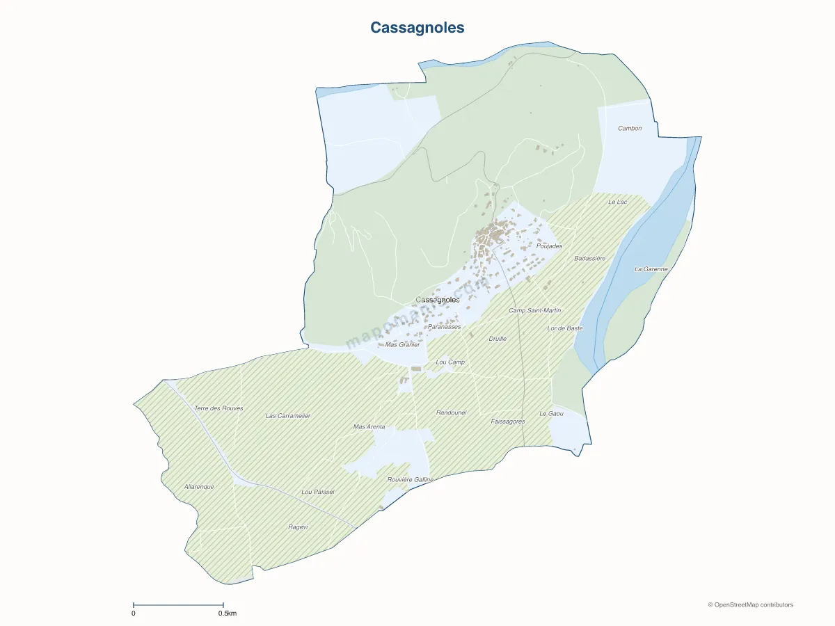Carte de Cassagnoles à personnaliser