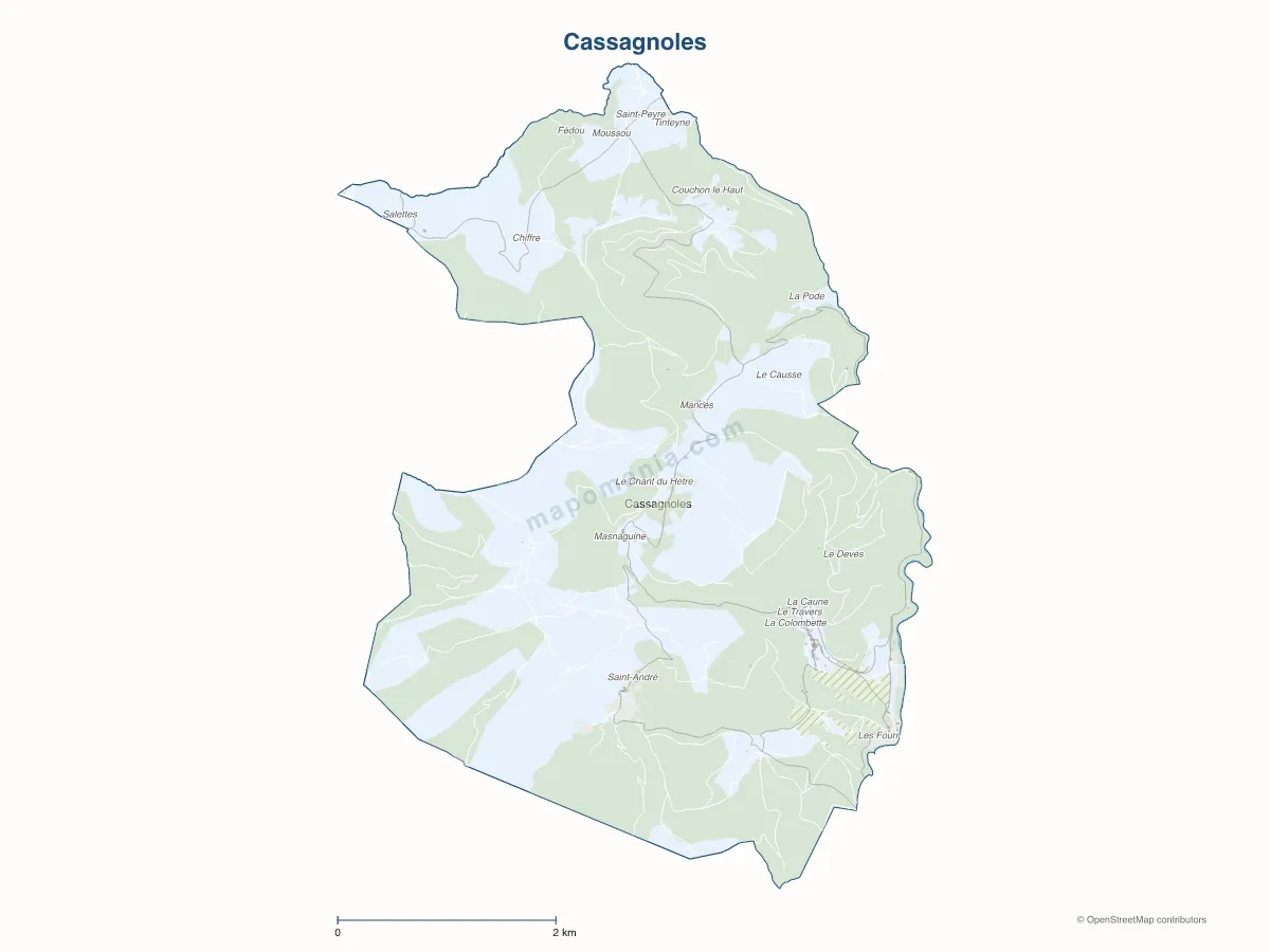 Carte de Cassagnoles à personnaliser