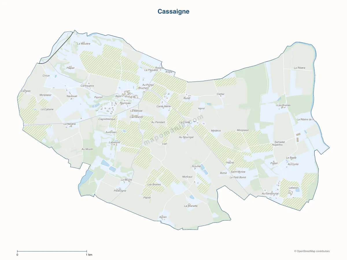 Carte de Cassaigne à personnaliser