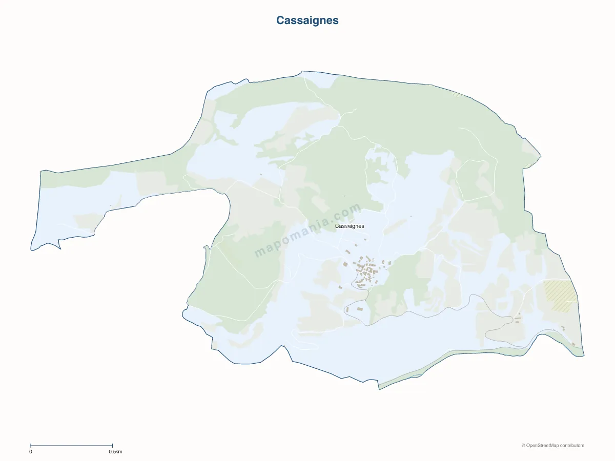 Carte de Cassaignes à personnaliser