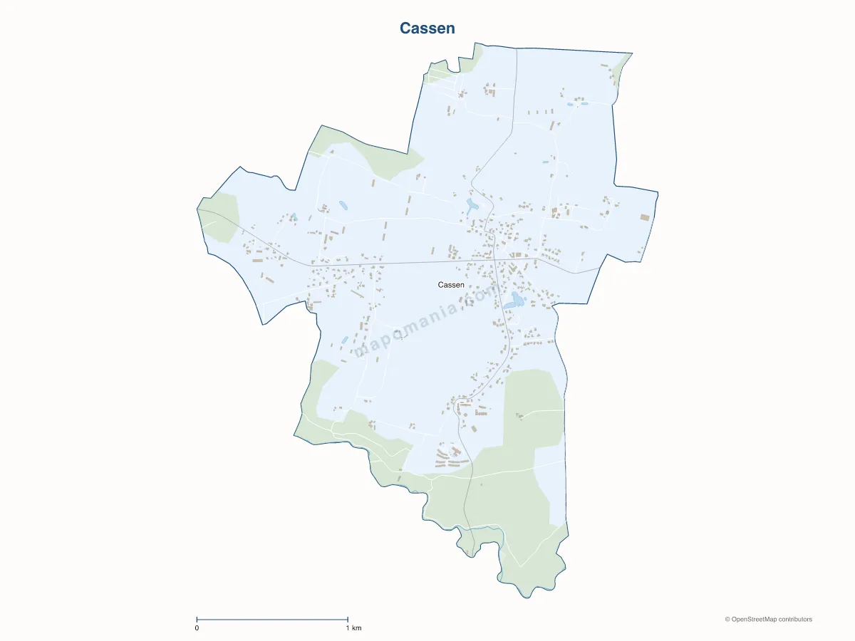 Carte de Cassen à personnaliser