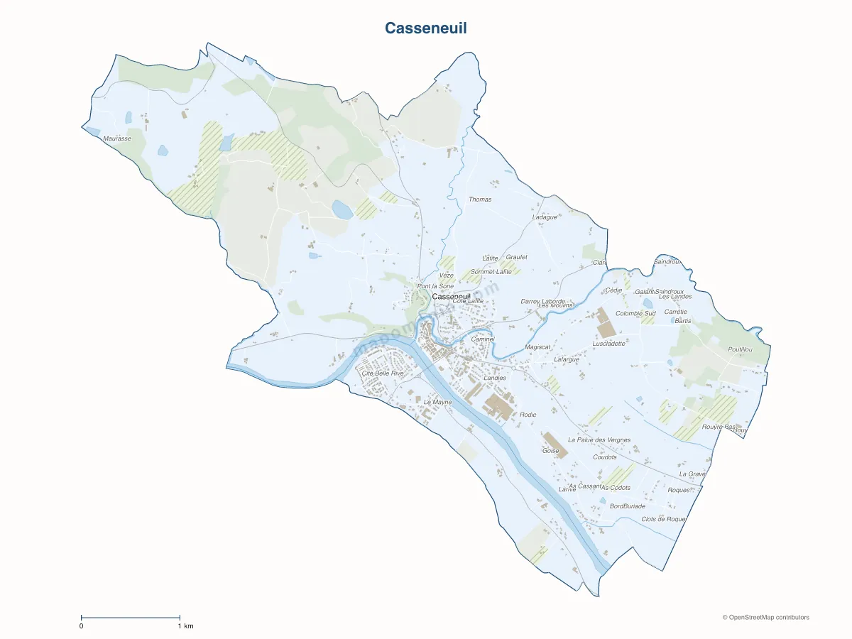 Carte de Casseneuil à personnaliser