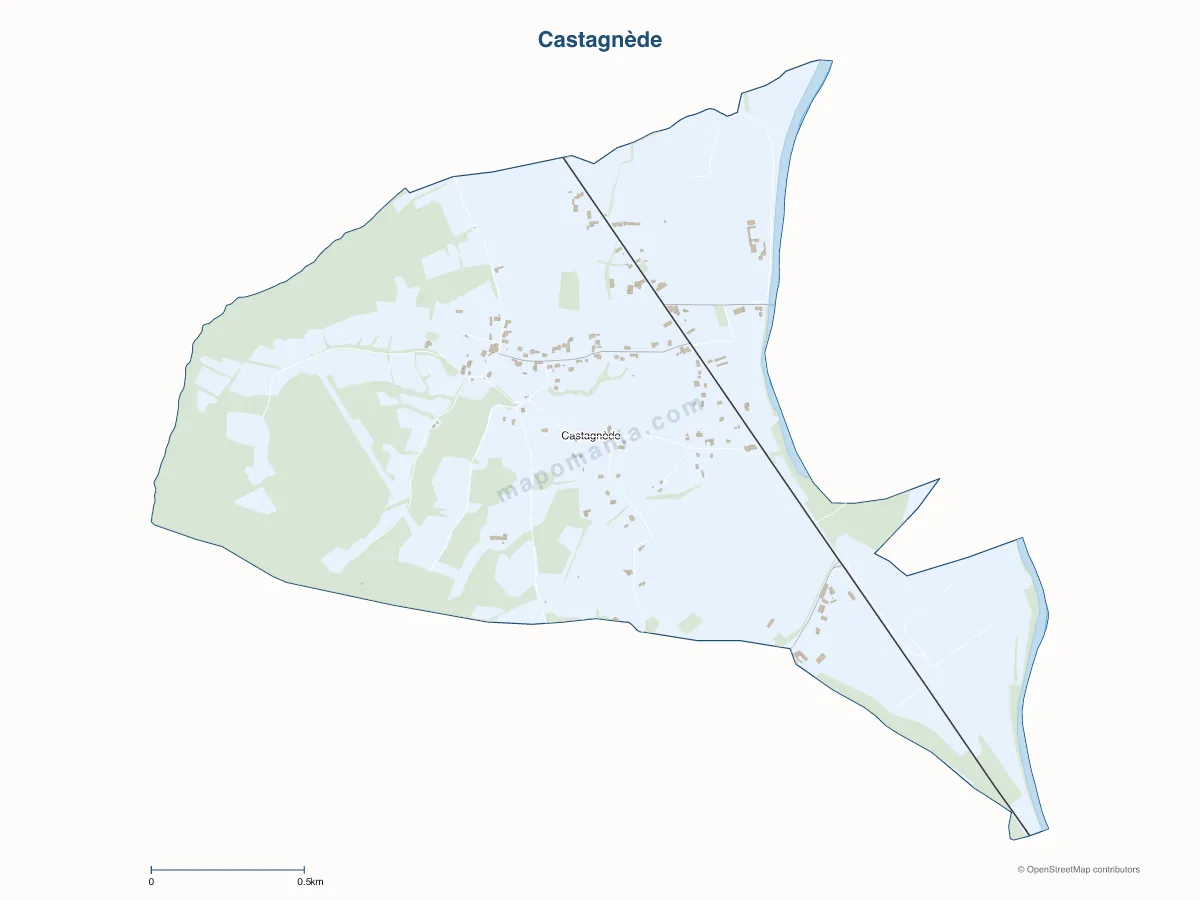Carte de Castagnède à personnaliser