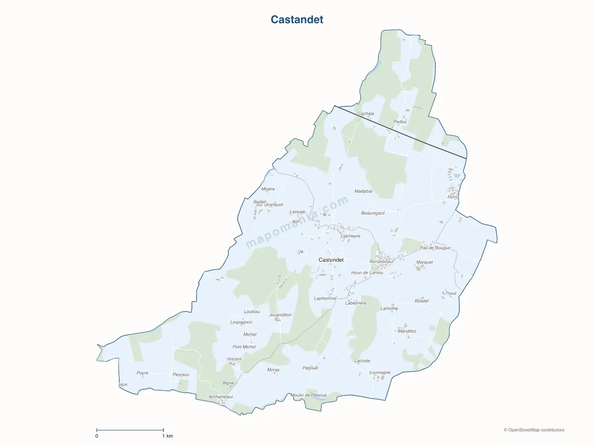 Carte de Castandet à personnaliser