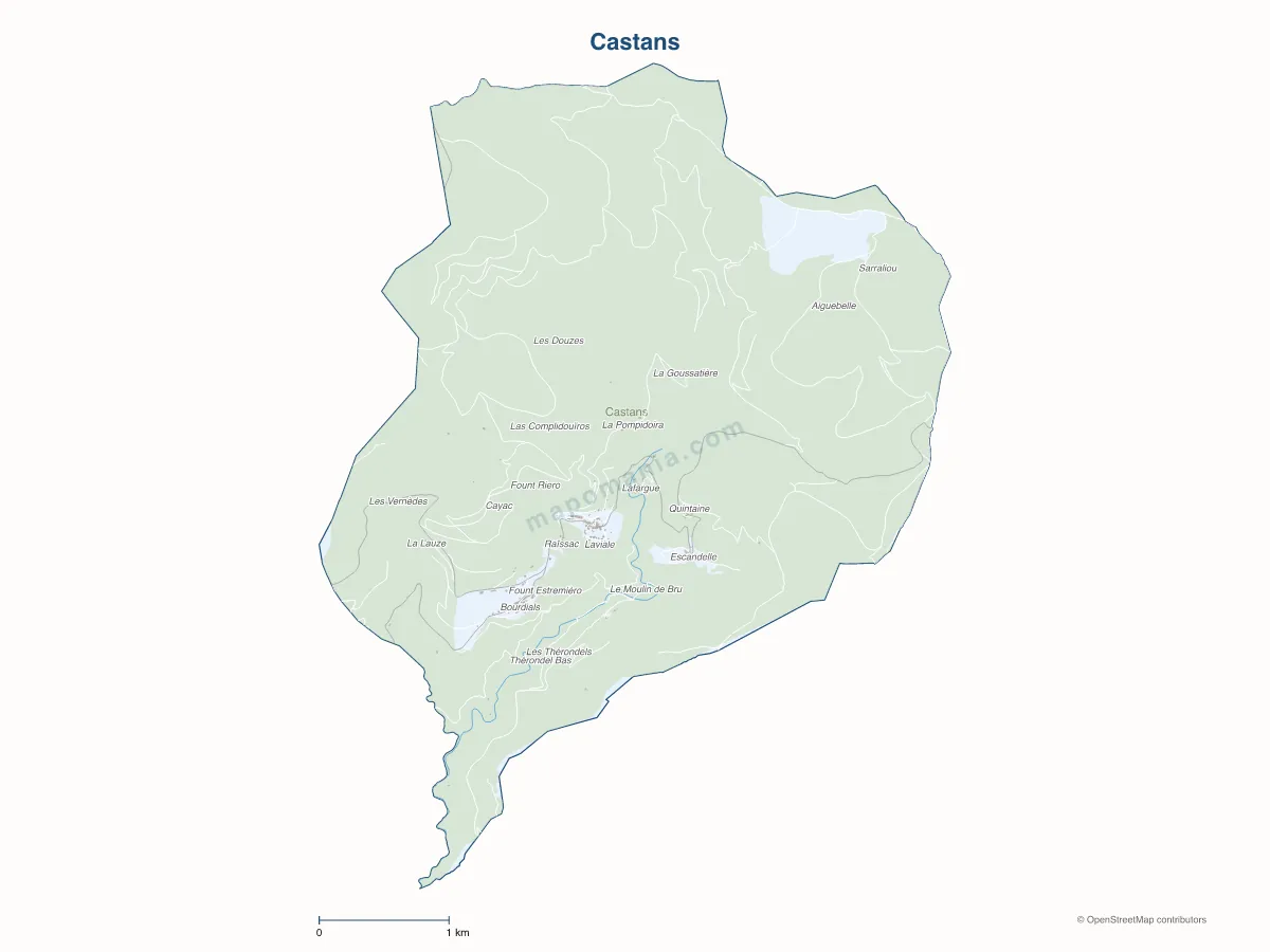 Carte de Castans à personnaliser
