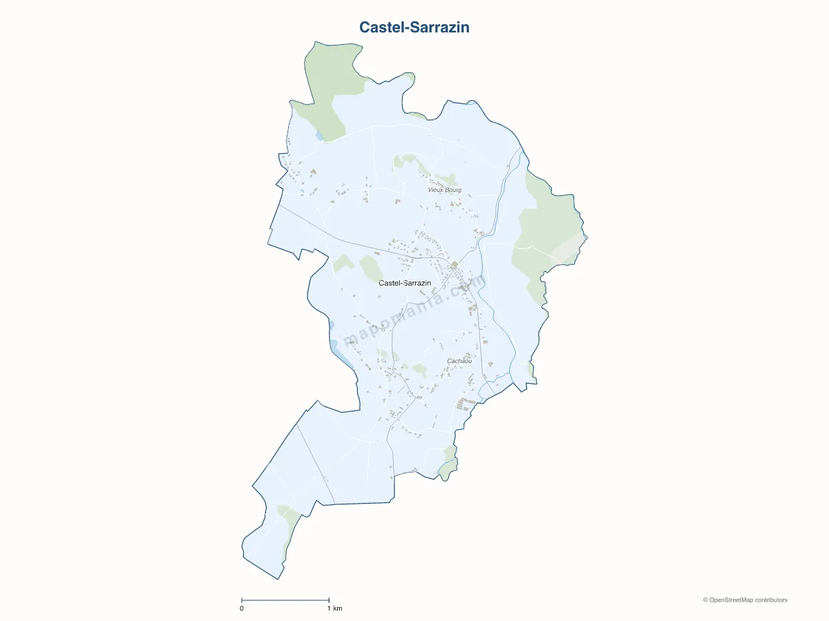 Carte de Castel-Sarrazin à personnaliser