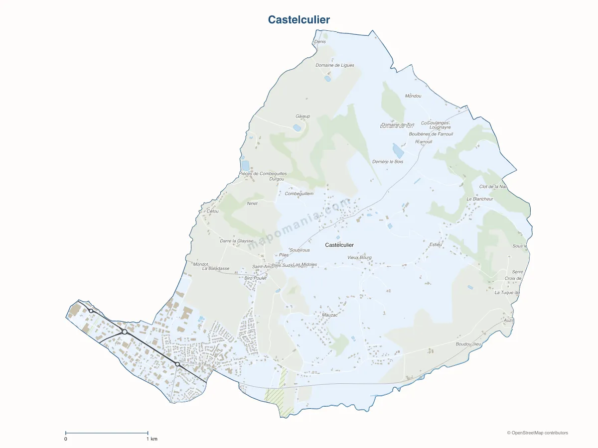 Carte de Castelculier à personnaliser
