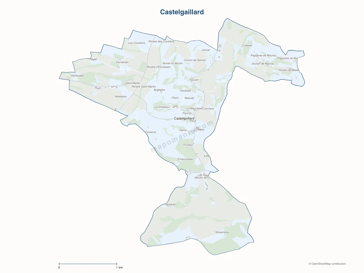 Carte de Castelgaillard à personnaliser