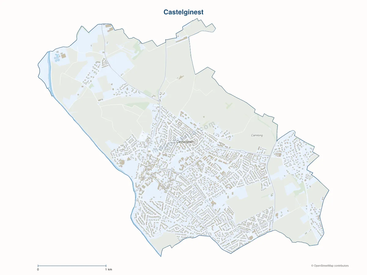 Carte de Castelginest à personnaliser