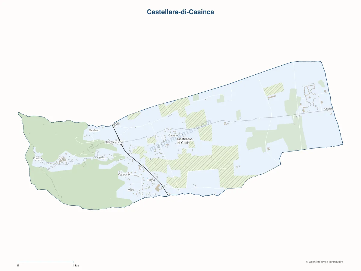 Carte de Castellare-di-Casinca à personnaliser