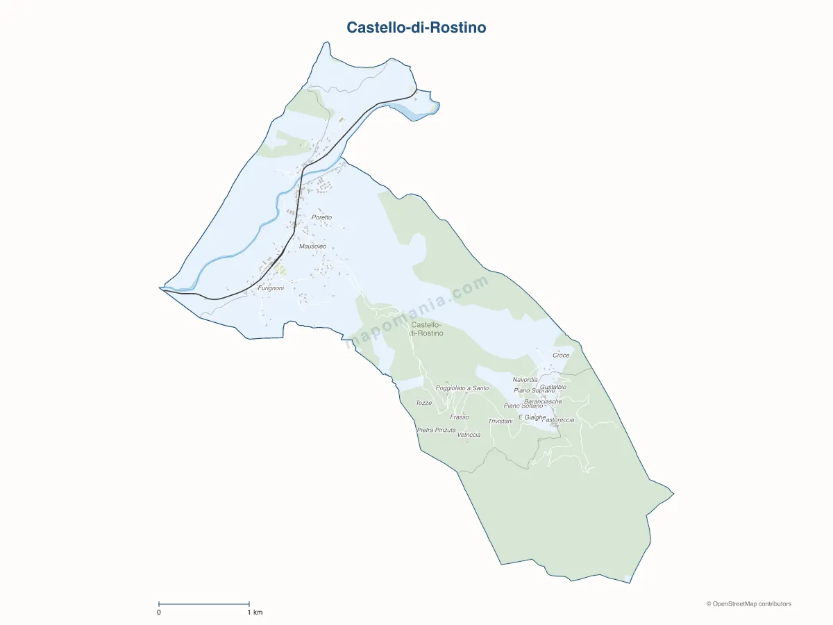 Carte de Castello-di-Rostino à personnaliser