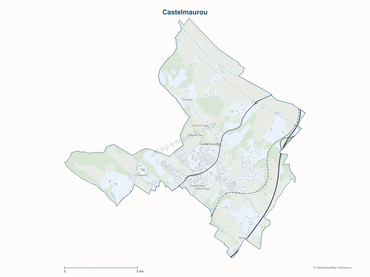 Carte de Castelmaurou à personnaliser