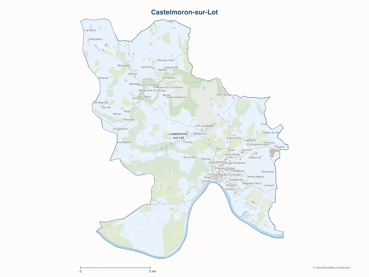Carte de Castelmoron-sur-Lot à personnaliser