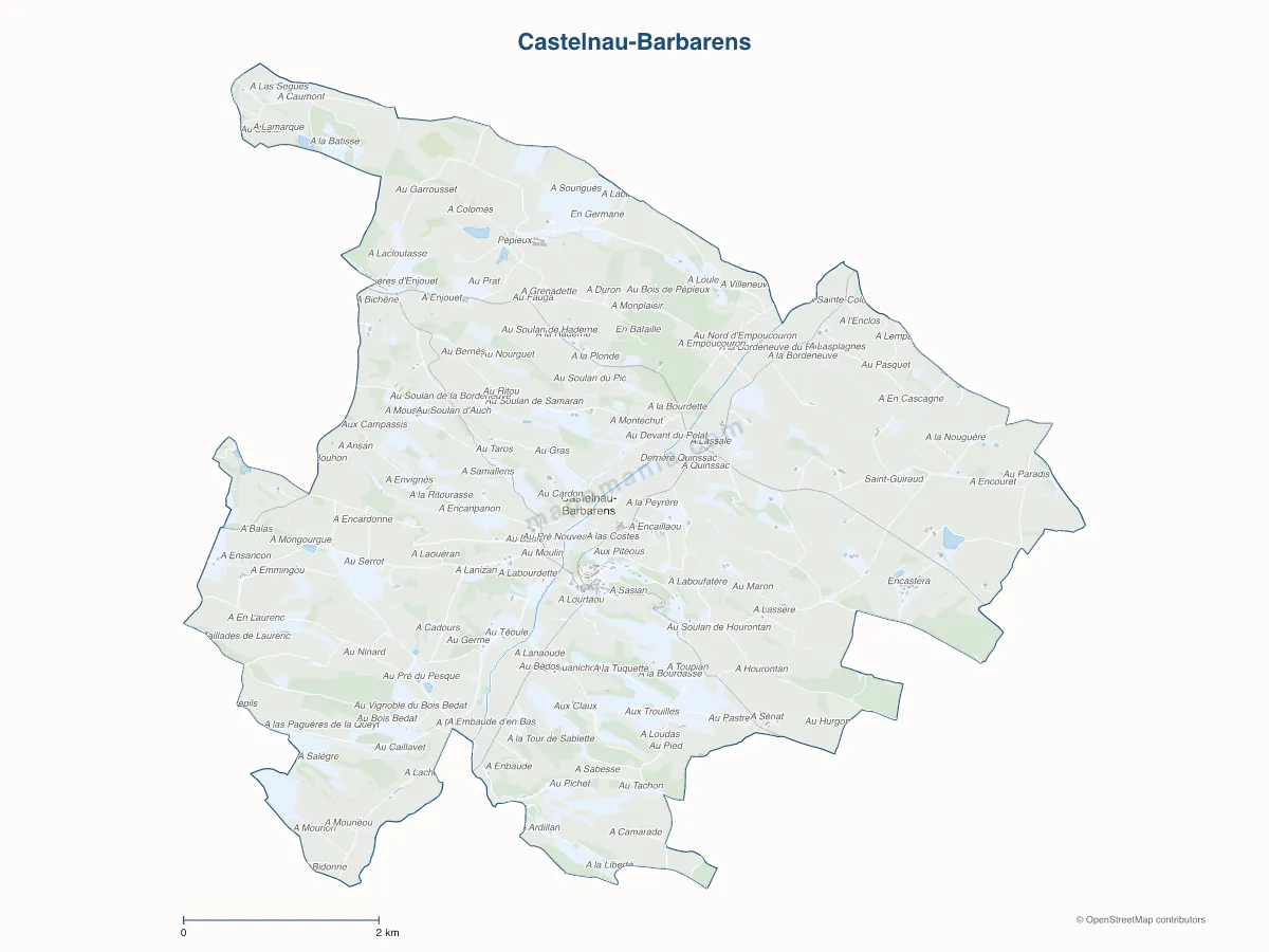 Carte de Castelnau-Barbarens à personnaliser