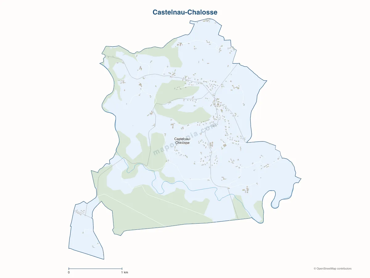 Carte de Castelnau-Chalosse à personnaliser