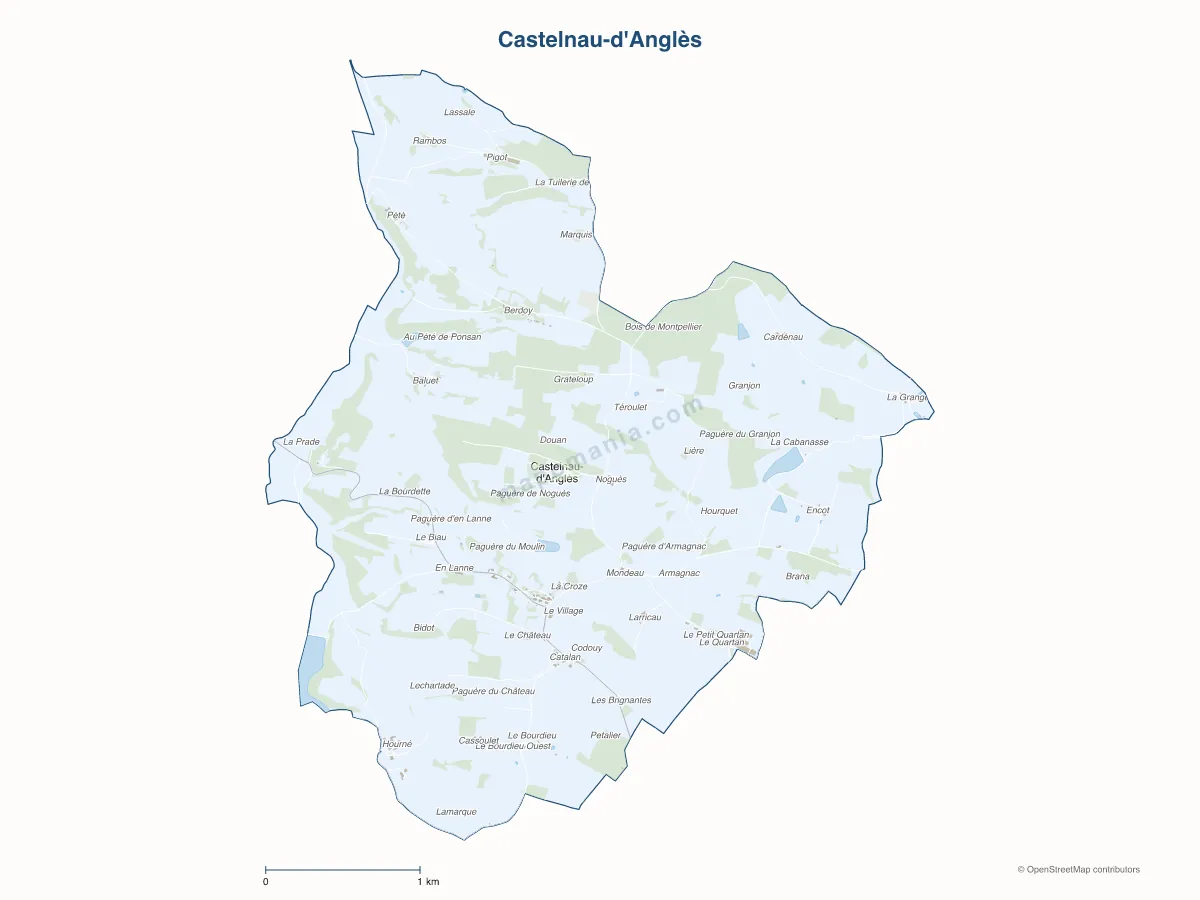 Carte de Castelnau-d'Anglès à personnaliser