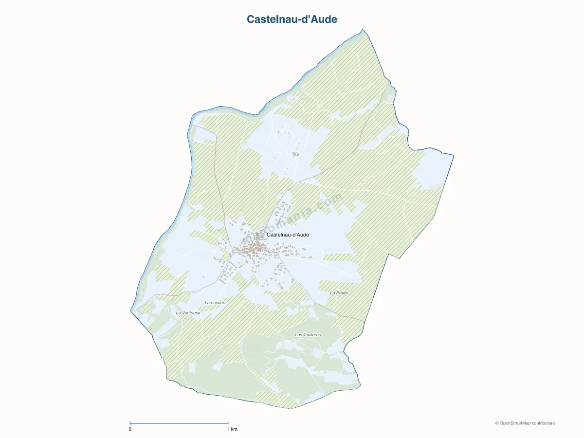 Carte de Castelnau-d'Aude à personnaliser