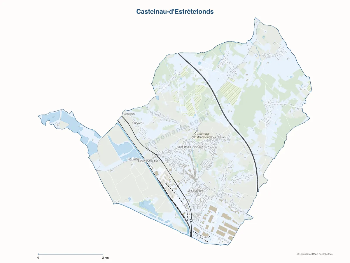Carte de Castelnau-d'Estrétefonds à personnaliser