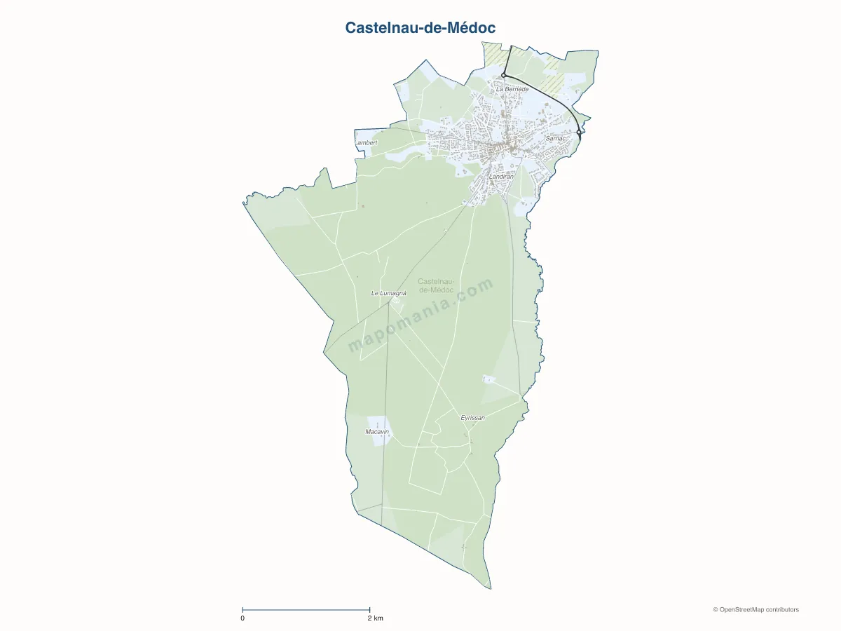Carte de Castelnau-de-Médoc à personnaliser