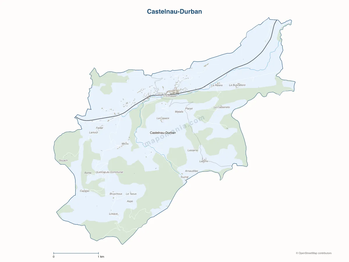 Carte de Castelnau-Durban à personnaliser