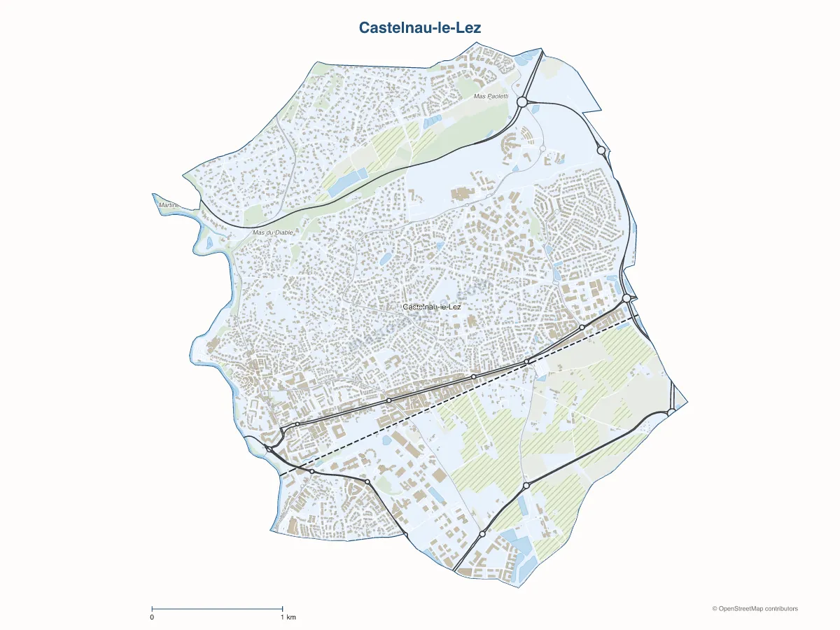 Carte de Castelnau-le-Lez à personnaliser