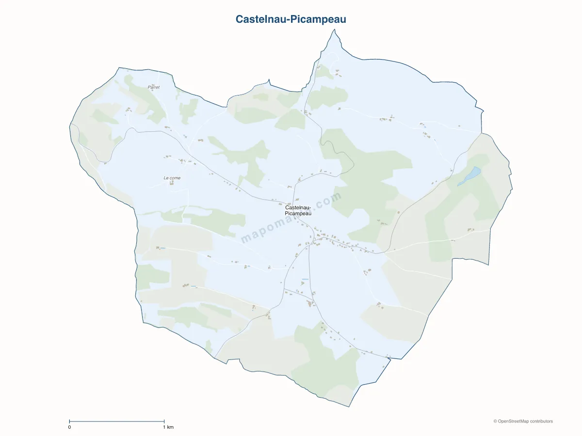 Carte de Castelnau-Picampeau à personnaliser
