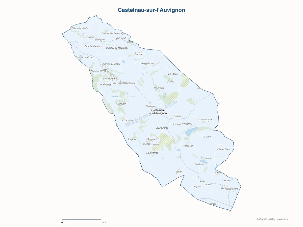 Carte de Castelnau-sur-l'Auvignon à personnaliser