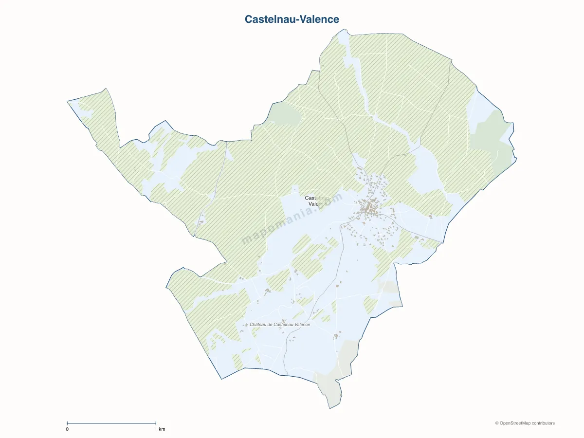 Carte de Castelnau-Valence à personnaliser