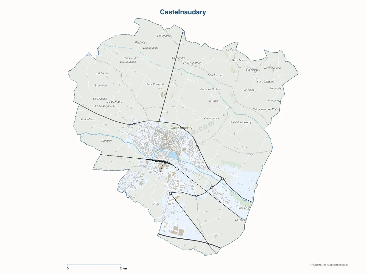 Carte de Castelnaudary à personnaliser