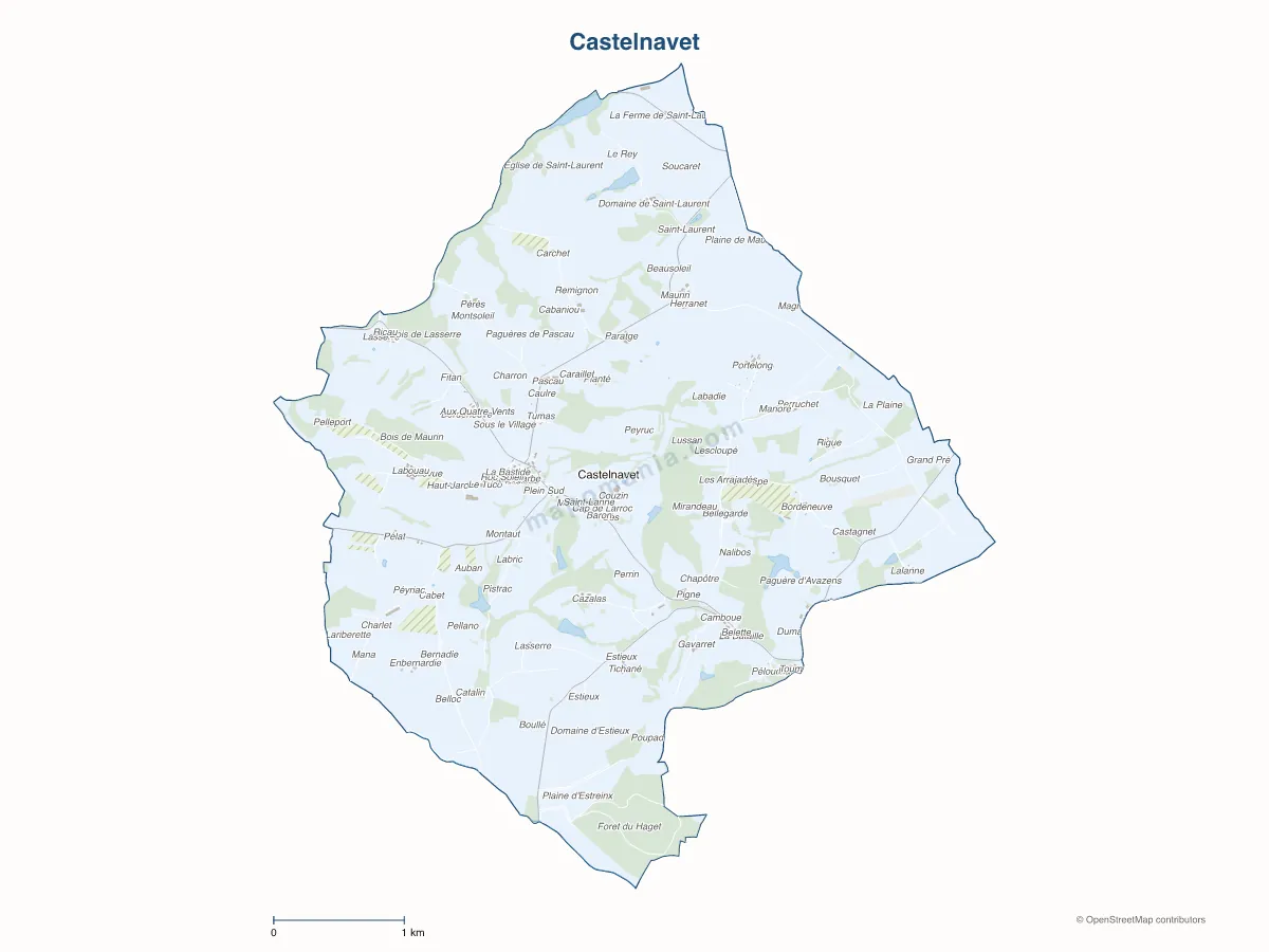 Carte de Castelnavet à personnaliser