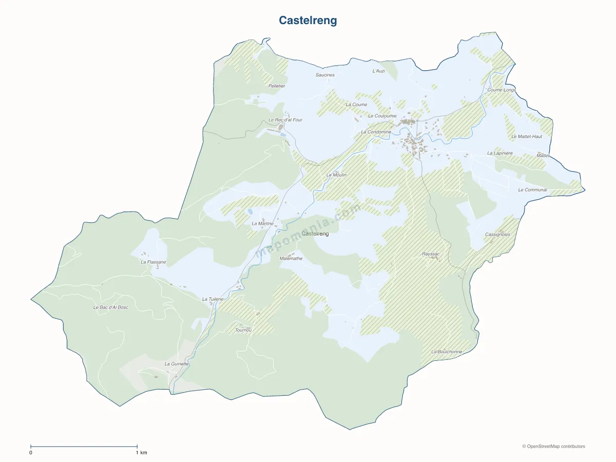 Carte de Castelreng à personnaliser