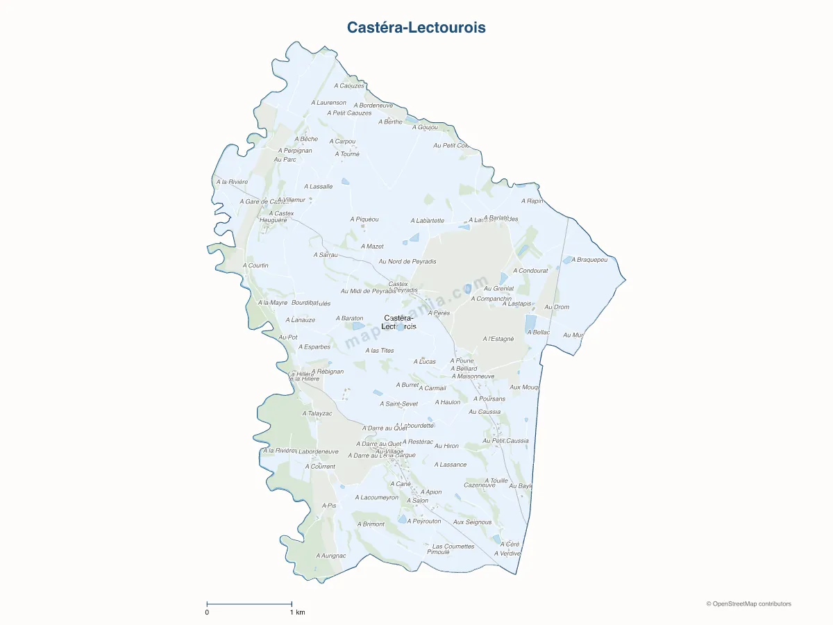 Carte de Castéra-Lectourois à personnaliser