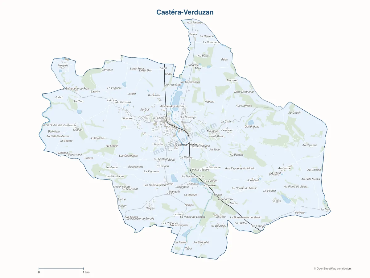 Carte de Castéra-Verduzan à personnaliser