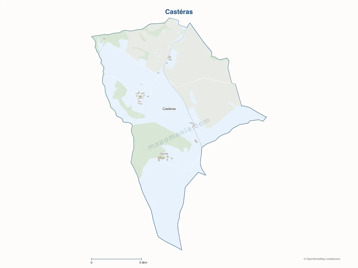 Carte de Castéras à personnaliser