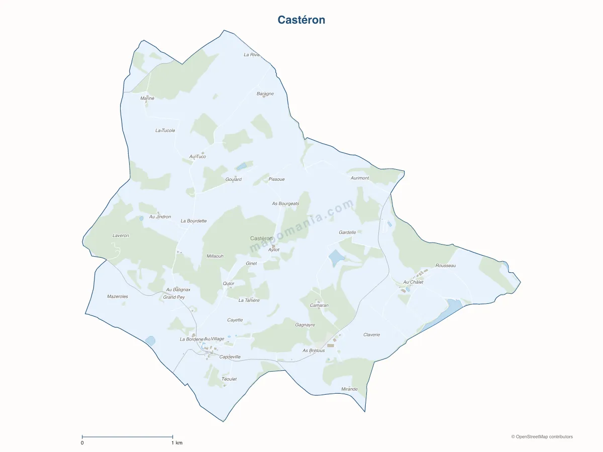 Carte de Castéron à personnaliser