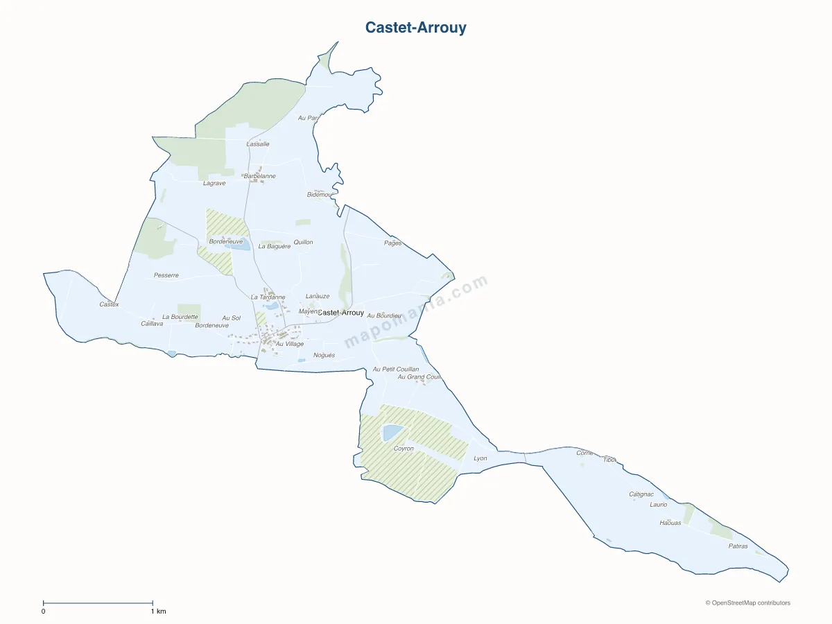 Carte de Castet-Arrouy à personnaliser